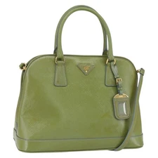 PRADA Hand Bag Safiano leather 2way Blue Gold Auth yk19579