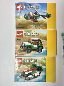 LEGO CREATOR: Adventure Vehicles 3 in 1 Green Helicopter Car Boat (31037)