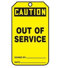   Caution Out of Service   RP-Plastic Safety Tag meet OSHA 1910.145 Pack of 5