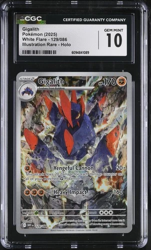CGC 10 Gigalith 2025 White Flare 129/086 POP 8
