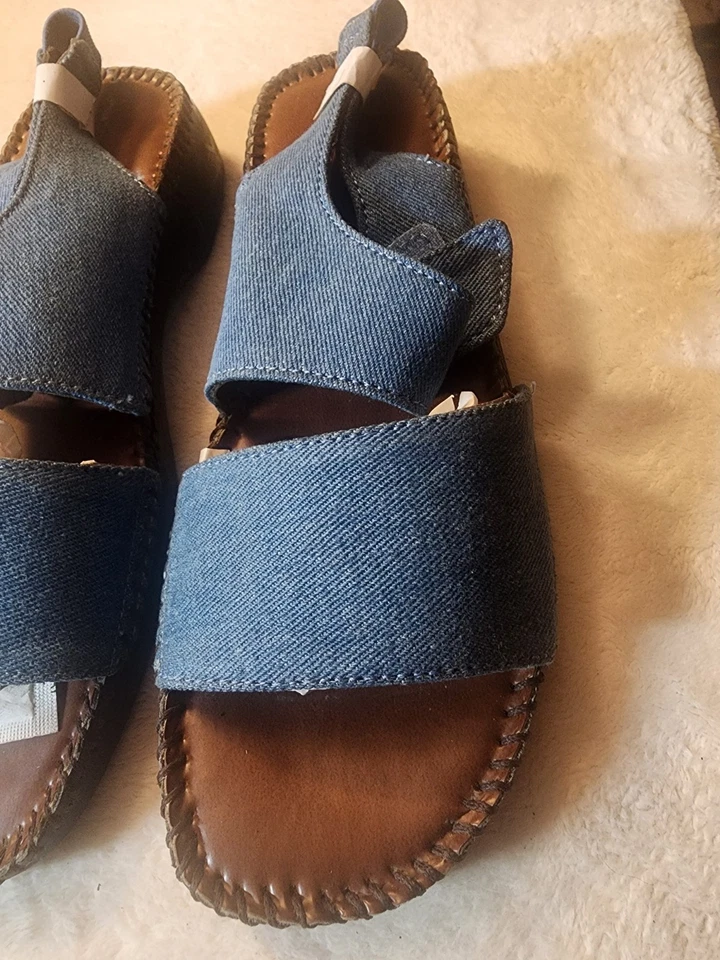 Sandalia cómoda de mezclilla para mujer talla 7 de colección NOS Foto 3 de 4