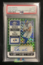 2023 Panini Zenith Contenders Optic Ticket Green Puka Nacua ROOKIE AUTO /23 #139