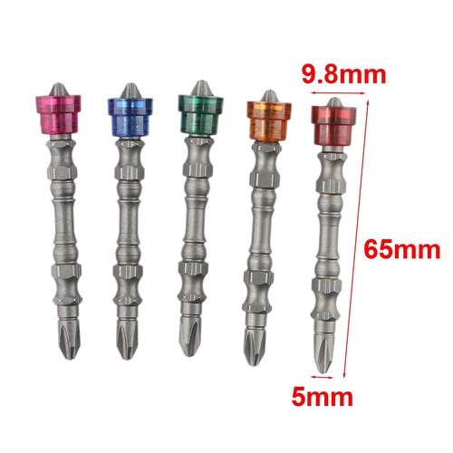 5/Set Colorato Magnetico Bobina Cacciavite Estrattore Viti Croce Trapano Punta - Foto 12 di 12