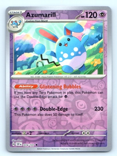 Pokemon TCG ~ Azumarill 074/191 ~ Uncommon Reverse Holo English Near Mint