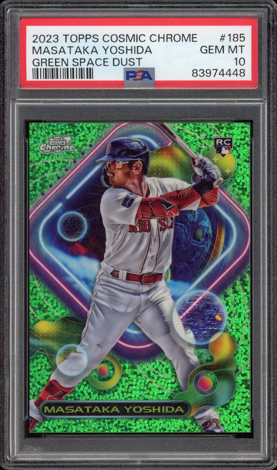 Masataka Yoshida RC #185 Green Space Dust /75 - 2023 Topps Cosmic Chrome PSA 10