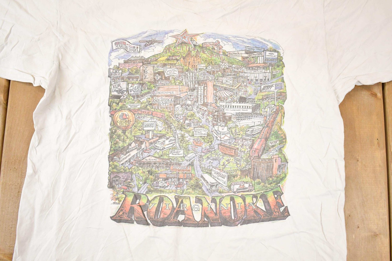 Vintage 1990s Tennessee River Roanoke Virginia Souvenir Travel T-Shirt Men's L image 3