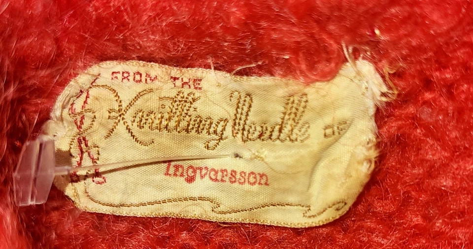 Винтажный 1960-х ручной вязки в Италии красный Mohair шерсти смесь кабель вязаный кардиган M - Изображение 2 из 2