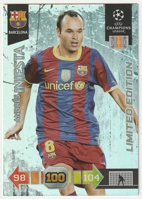 Andres Iniesta Limited Edition   2010-11 Panini AXL UEFA Champions League   RARE