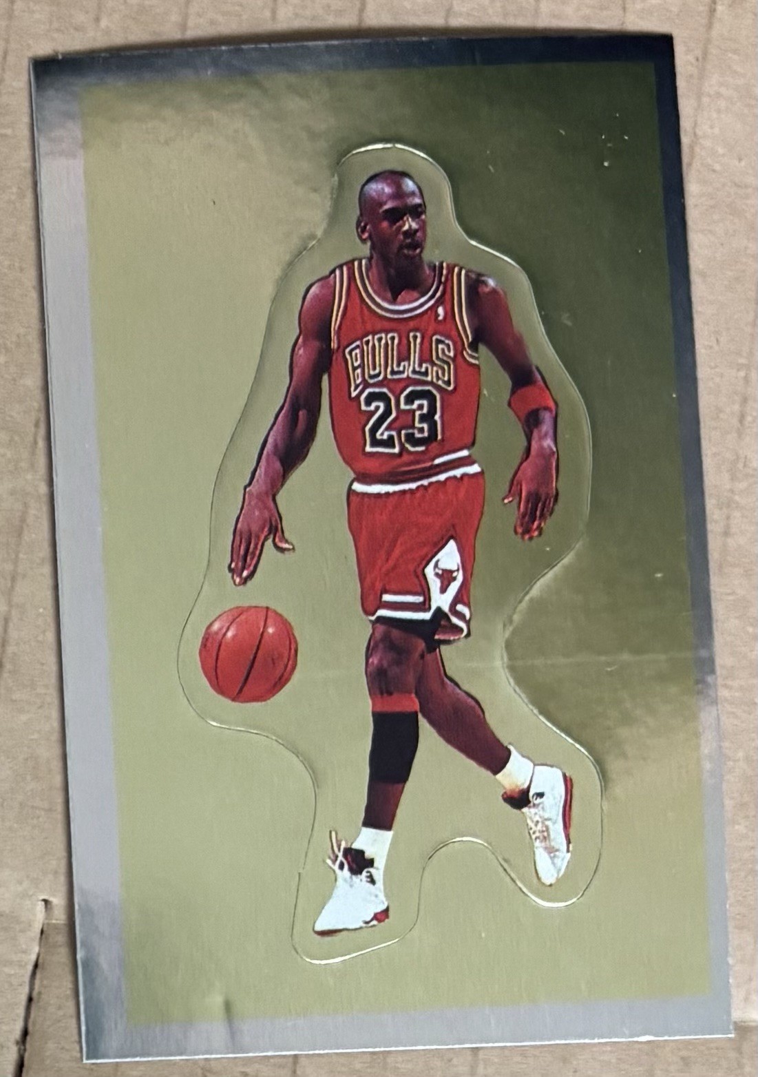 1991-92 Panini NBA Stickers Michael Jordan #190 Chicago Bulls Gold Foil Card