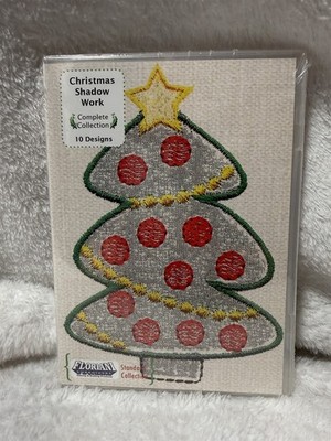 FLORIANI EMBROIDERY CD CHRISTMAS SHADOW WORK COMPLETE COLLECTION 10 DESIGNS