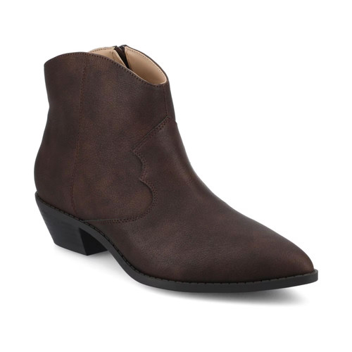 Women's Journee Collection Taliah Western Ankle Booties Vintage Brown - Image 1
