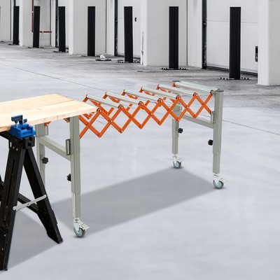 Adjustable Conveyor Roller Table Conveyor Roller Bench Extendable 50kg/110.23 lb