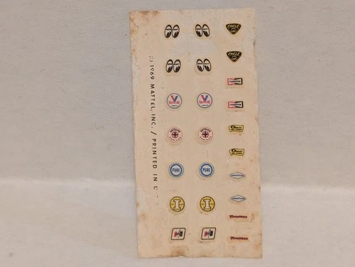 Hot Wheels Redline Original Sponsor Decal Sheet US 8969 3-70 PN6405-0280