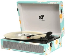 Vinyl Record Player Bluetooth with Built-in Speakers, Vintage Portable Suitca...