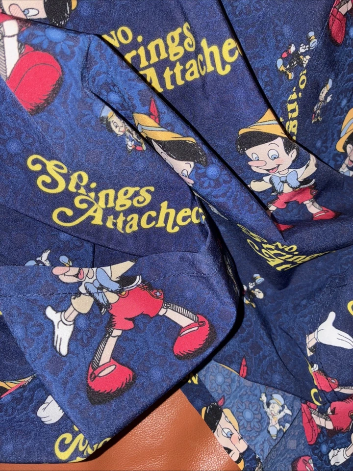 Pinocchio Cherokee Scrubs Disney Tooniforms Mens V Neck Top Sz Med. NEW - Image 3 of 4