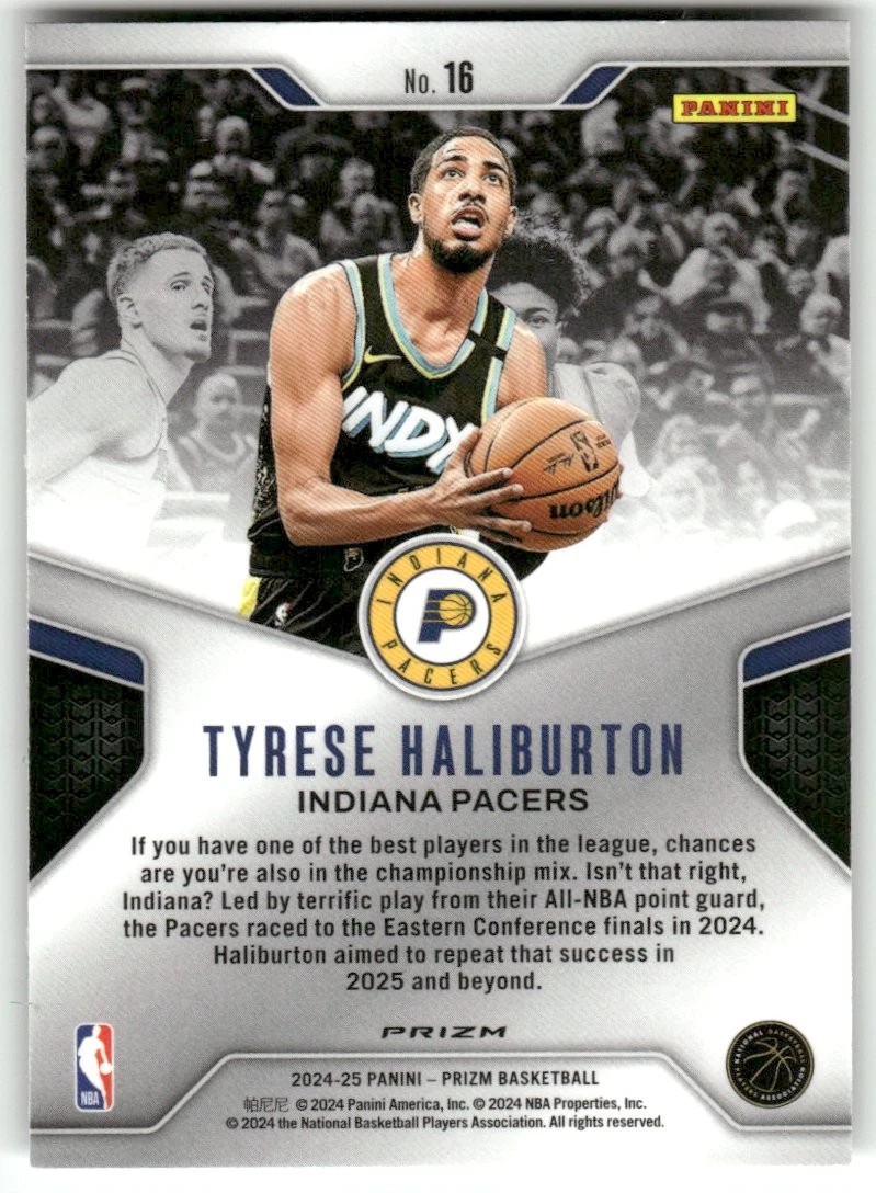 Tyrese Haliburton - 2024-25 Panini Prizm Basketball - Indiana Pacers #16