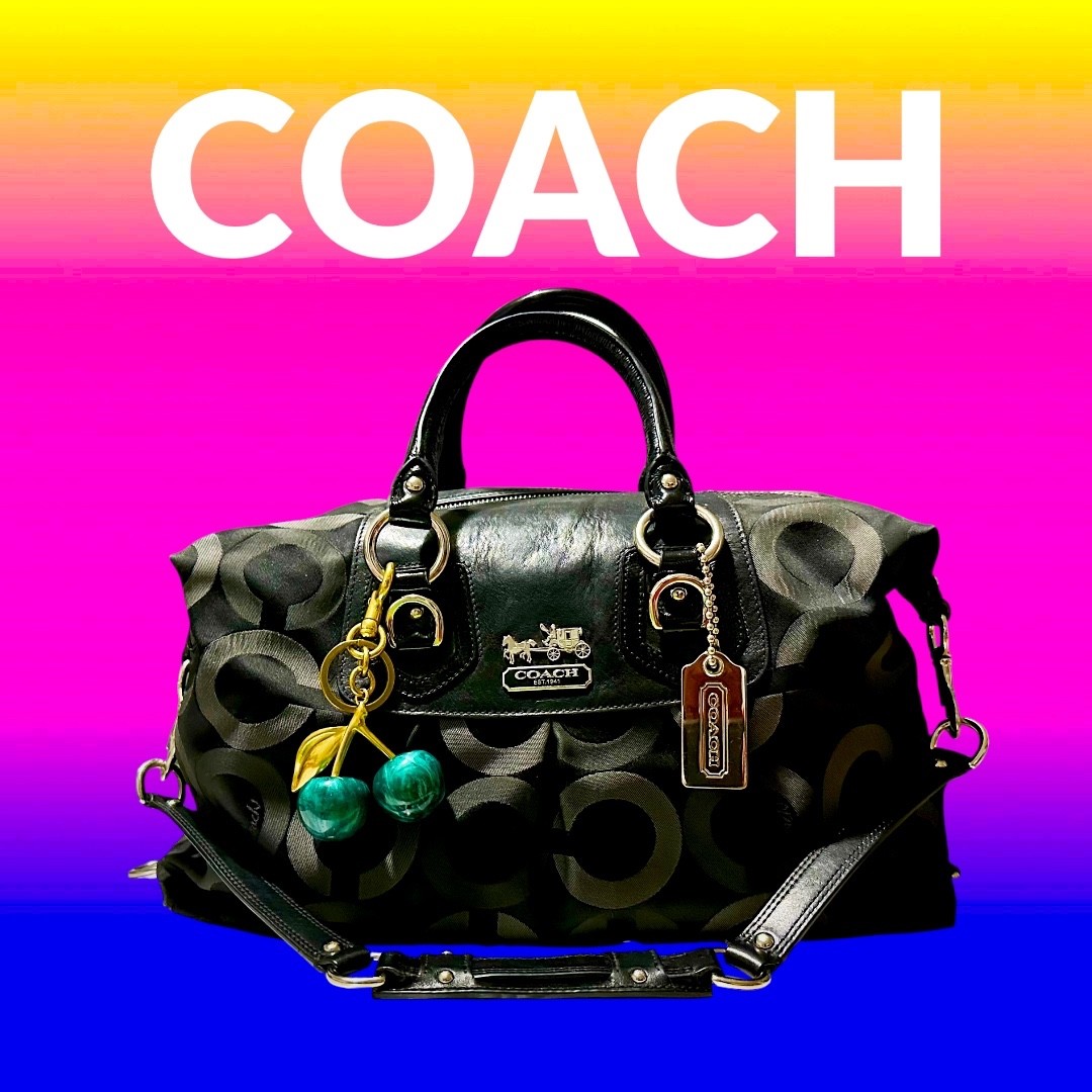 Vintage Coach soho shoulder bag $698 Black Signature … - Gem