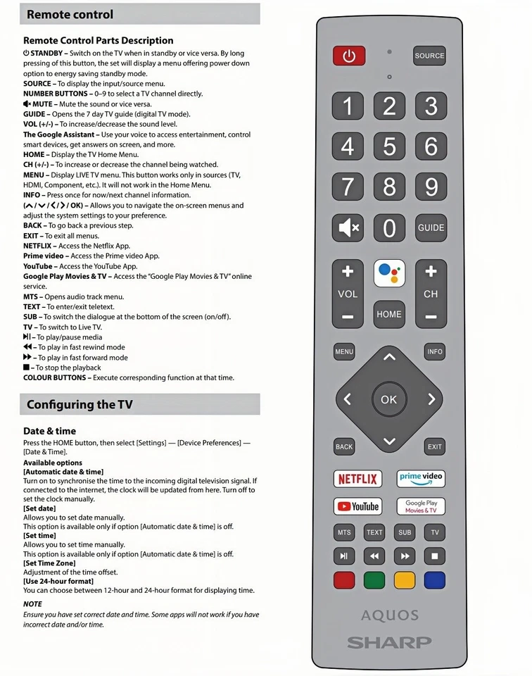 Original Sharp Voice TV Remote Control SHW/RMC/0133N For 50BL3EA, 42CI2EA - Image 4 of 4
