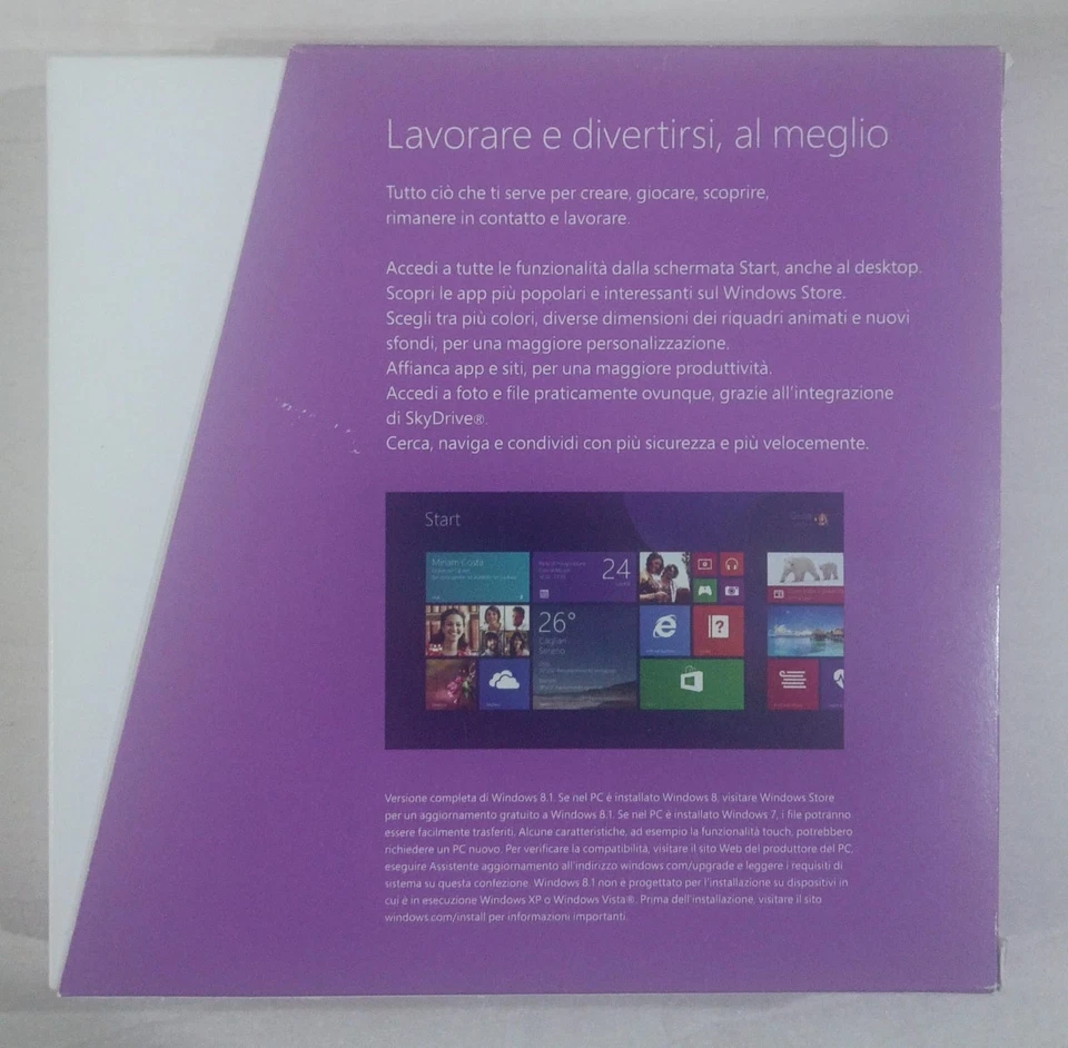 Sistema operativo Microsoft Windows 8.1 32/64 Bit completo/upgrade con Key Card - Immagine 4 di 4