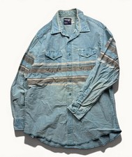 Vintage Men s Wrangler Brushpopper Western Striped Button Up Shirt 90s 17.5-35
