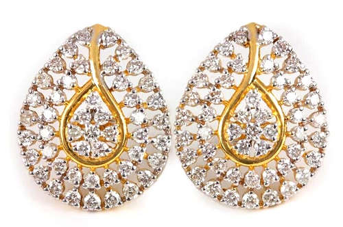 Boucles D'oreilles Diamants 5.30 Carats - Or Blanc 14K (585) - Création Jisha, Pierres Naturelles