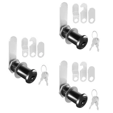 3 Pcs Cabinet Locks with Keys 1-1/2'' Cam Lock Keyed Alike Fit 1-3/8'' Max Pa...