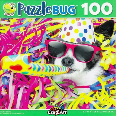 NEW Puzzlebug 100 Piece Jigsaw Puzzle ~ Party Poochie