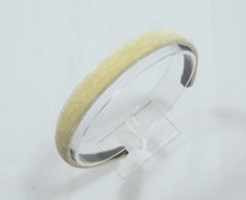 Creme off white Velvet hard Headband Hair Band no grip teeth 1/2 inch wide