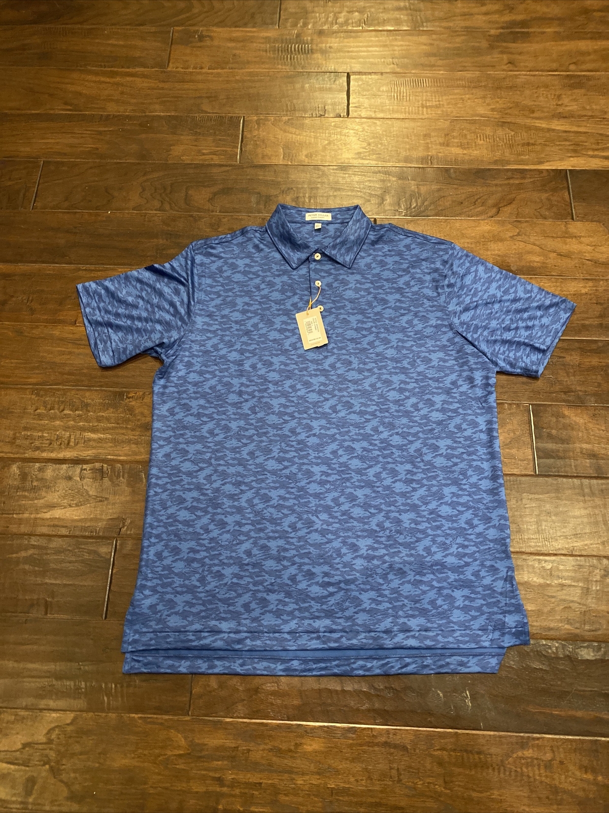 Peter Millar Summer Comfort Polo Shirt Mens Large Golf Fish Camo