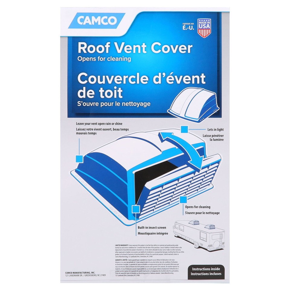 RV Roof Vent Cover 14" X 14" Roof Travel Lid Trailer Camper 14"X14