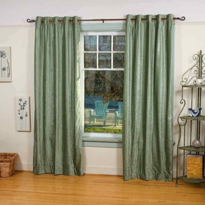 Olivegrüner Ring / Grommet-Top Samtvorhang / Draperie / Paneel - Stück