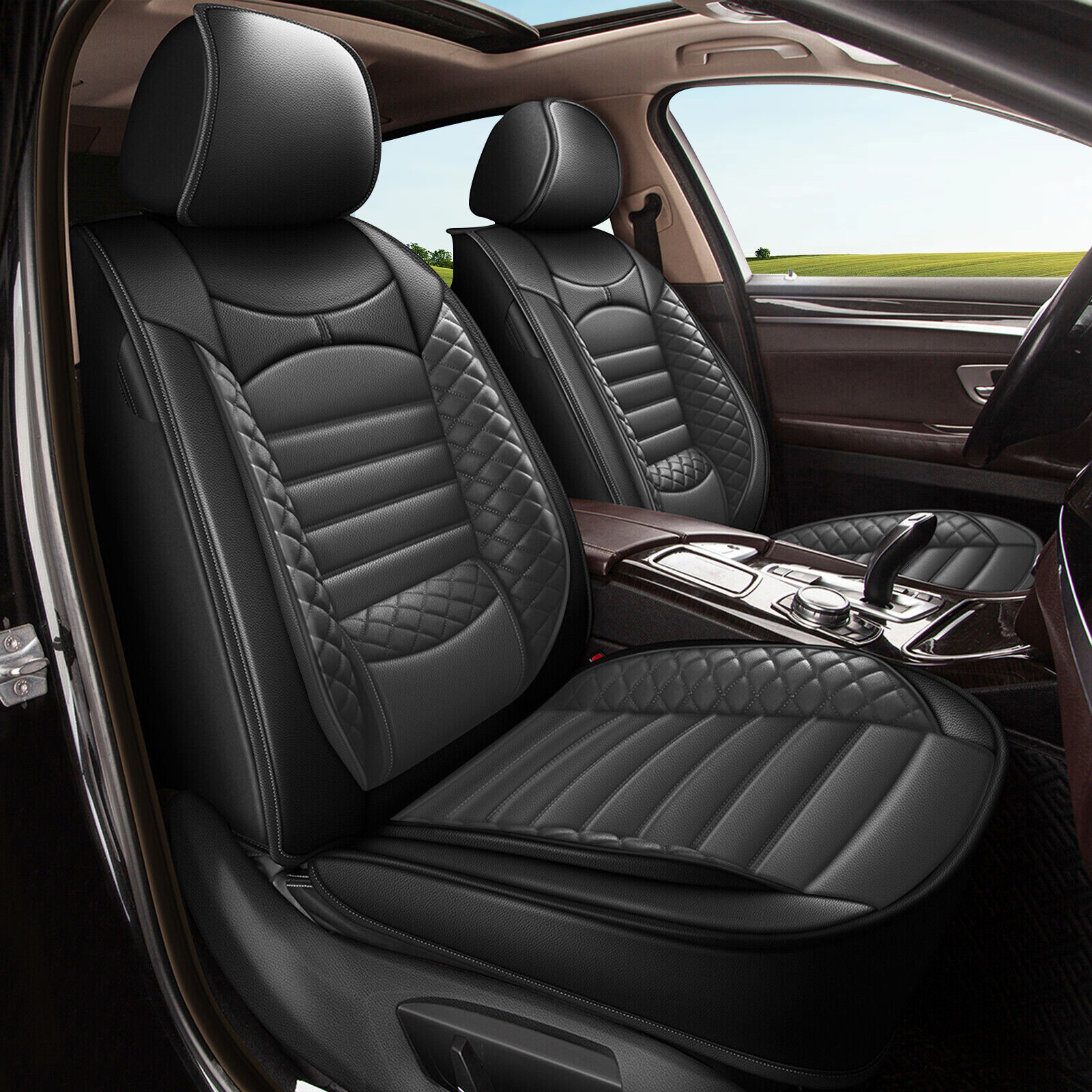Car Seat Cover Front Rear PU Leather  Protector Fit For Toyota 4Runner 2003-2024-image