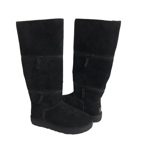 UGG CLASSIC ULTRA TALL BLACK ZIPPER SHEARLING LINED BOOTS US 9 / EU 40 / UK  7 | eBay