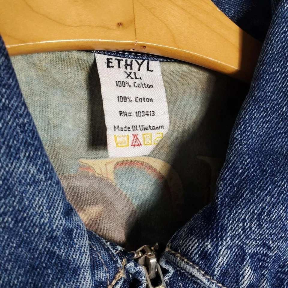 Chaleco de mezclilla Ethyl Vintage Wild West estrás pinup para mujer Western Foto 4 de 4