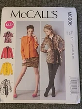 6606 McCalls SEWING Pattern UNCUT Misses 16-24 long tops tunic tie loose-fit