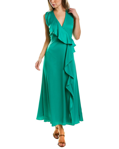 green emerald velvet dress Dark Green Long Sleeve Satin Skirt Midi Dress | Alfeios