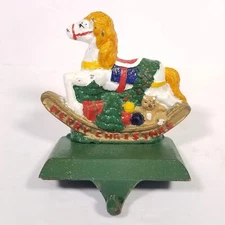 Metal Stocking Hanger Holder Hook Rocking Horse Merry Christmas Gifts Mantle