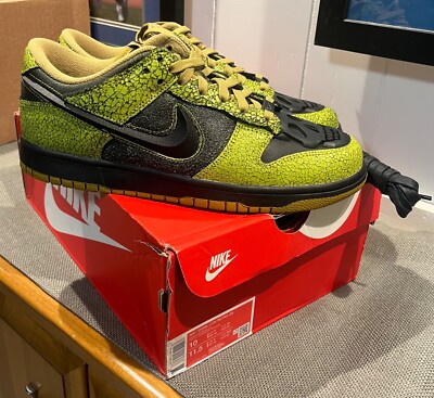 Nike Dunk Low Retro QS Halloween Skull Bright Cactus Shoes HV6103-300 mens sz 10