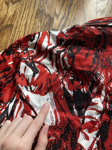 Barabas Mens Shirt Size Medium Tigers Long Sleeve Button Up Rhinestone Regal Red - Picture 11 of 11