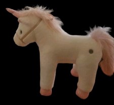 FAO Schwarz Pink Gold White Unicorn Glitter Eyes Plush Stuffed Animal