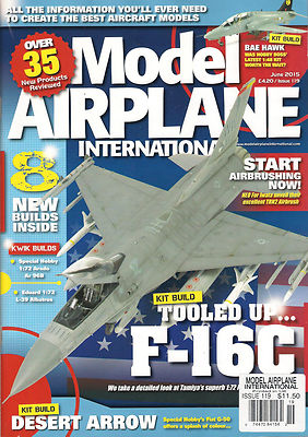 MODEL AIRPLANE UK 119 June 2015 F-16C Falcon BAE HAWK Fiat G-50 MV-22 Osprey M1c