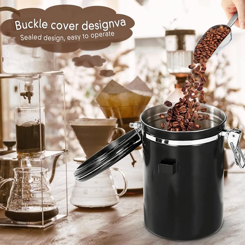 1,8L Edelstahl Kaffeedose Luftdicht Vorratsdose Kaffeebohnen Behälter Aromadose - Bild 4 von 15