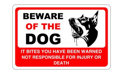 Vorsicht vor dem Hund es beißt Sie wurden gewarnt Hundeschild - PVC, Aufkleber oder Diab