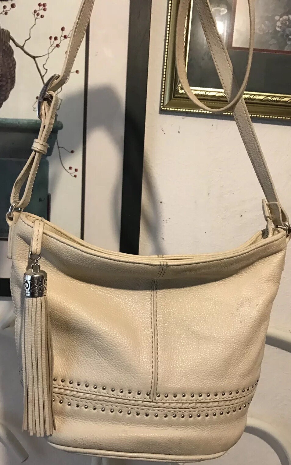 PONY BORSA A TRACOLLA BRIGHTON Pretty Tough Collection BABY JAKE con borchie in pelle con frange