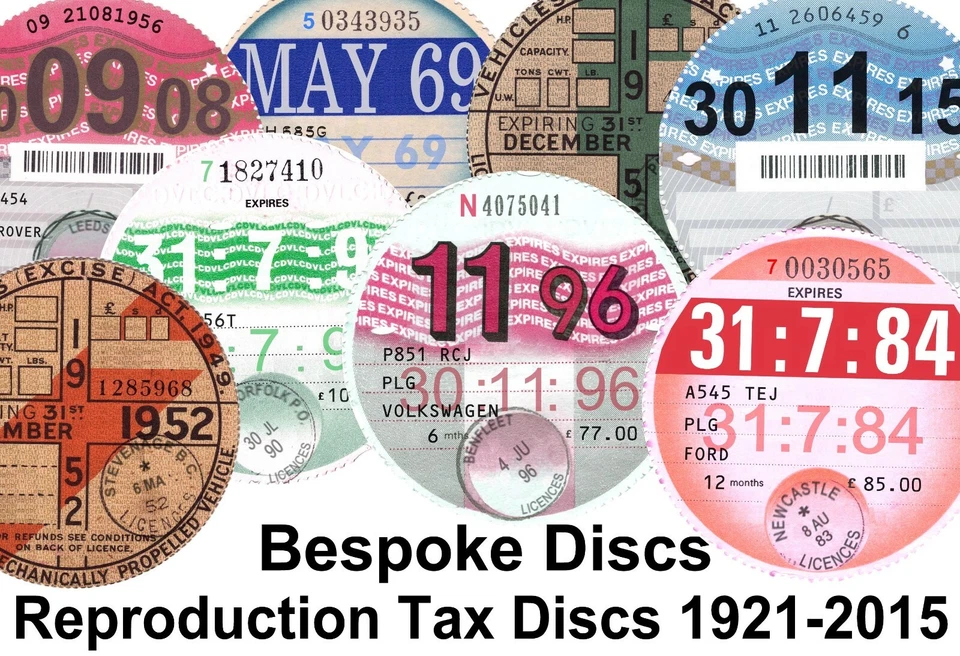 Replica Reproduction Vintage Bespoke Road Tax Disc Classic Ford MG VW Austin - Image 1 of 4