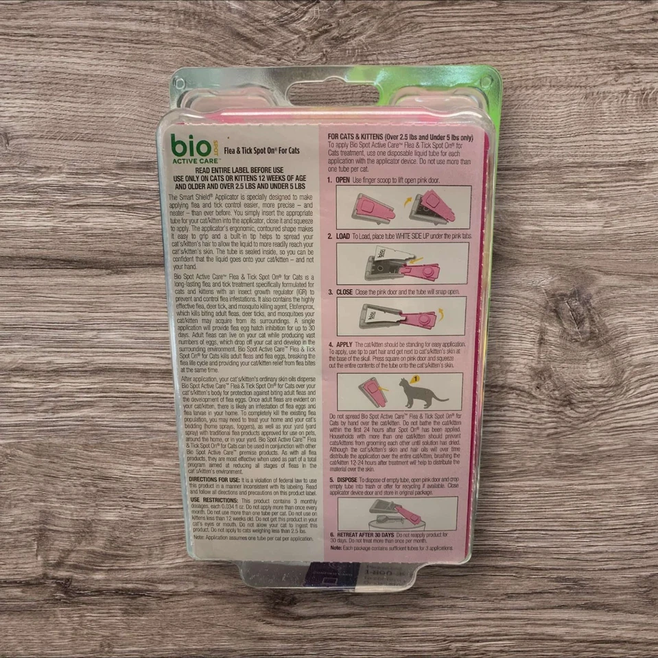 Bio Spot para gatos o gatitos 2 a 5 libras suministro para 3 meses TOTALMENTE NUEVO Foto 2 de 2