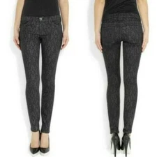 CURRENT ELLIOTT Black Antique Lace The Ankle Skinny Jeans Womens sz 27