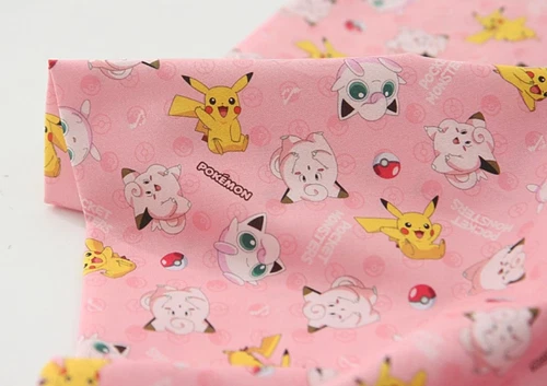 Pocket Monster Pokemon JigglyPuff Pikachu  Fabric made in Korea by the Half Yard