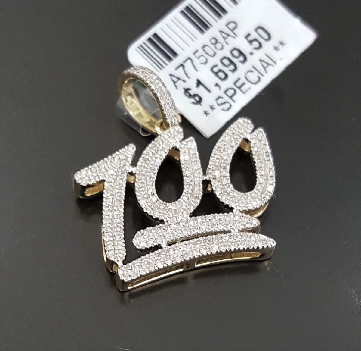 100 emoji on sale diamond pendant