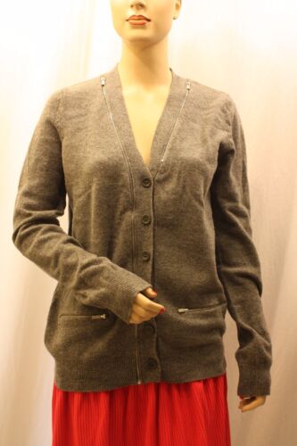 NEW BCBG MAX AZRIA WOOL ZIP-UP RIBBED BUTTON-UP SWEATHER KKG4C386/B430 SZ S - Picture 1 of 5